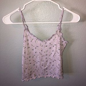 Cropped Hollister Pastel Purple Floral Tank